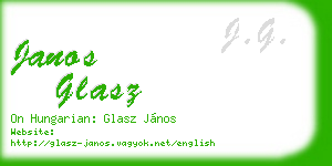 janos glasz business card